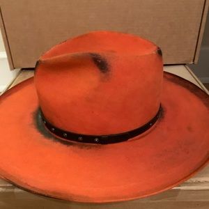 Greeley Hat Works, Orange distressed, Large-adjustable